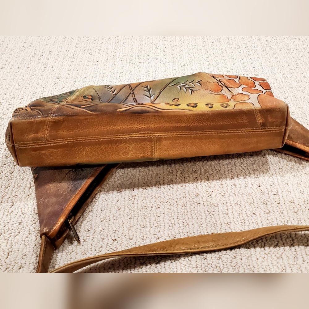 Anuschka Signed Leather Handpainted African Safari+Animal Prints Shoulder Bag - Picture 14 of 16